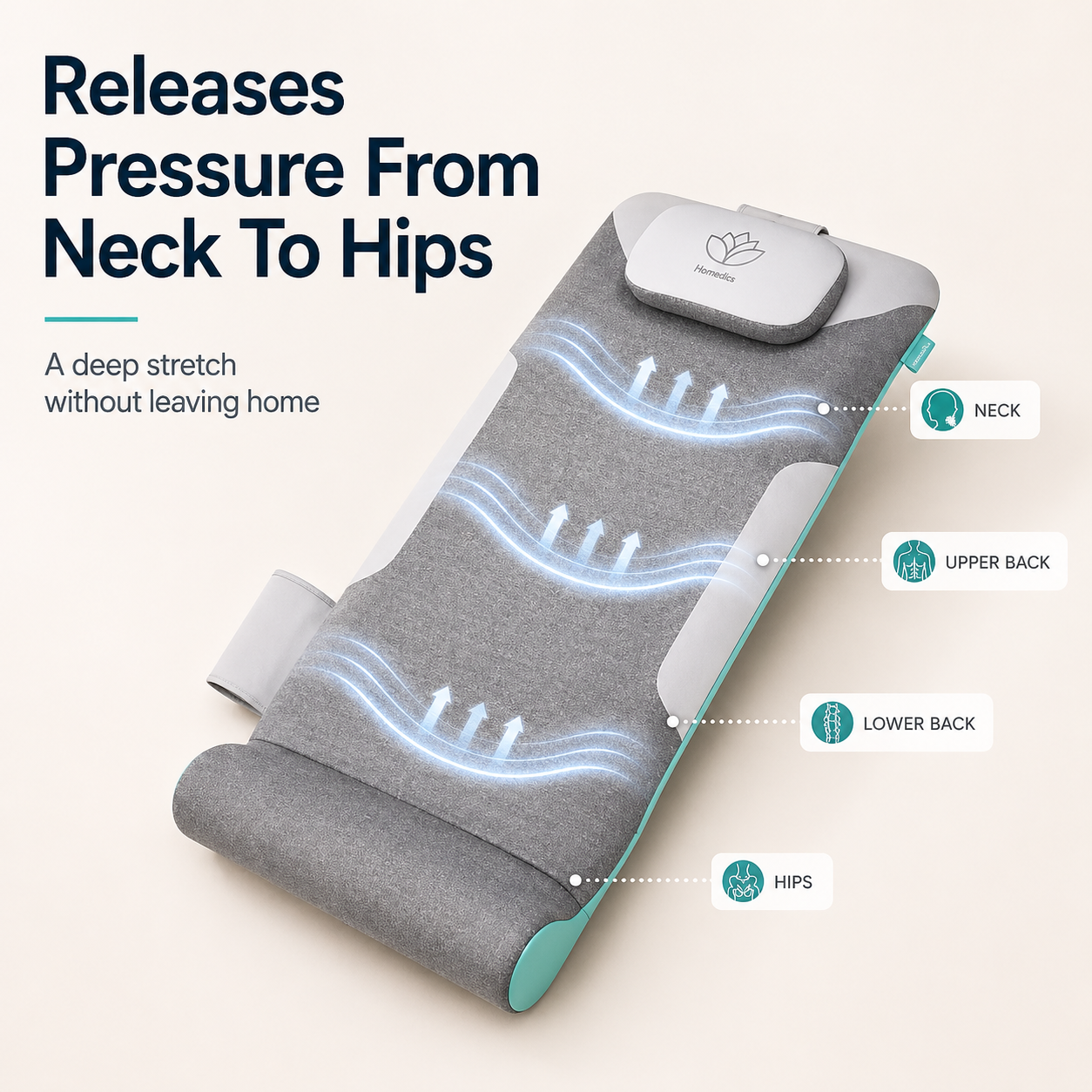 Air Compression Stretching Mat for Back, Neck, Hip & Sciatica Relief